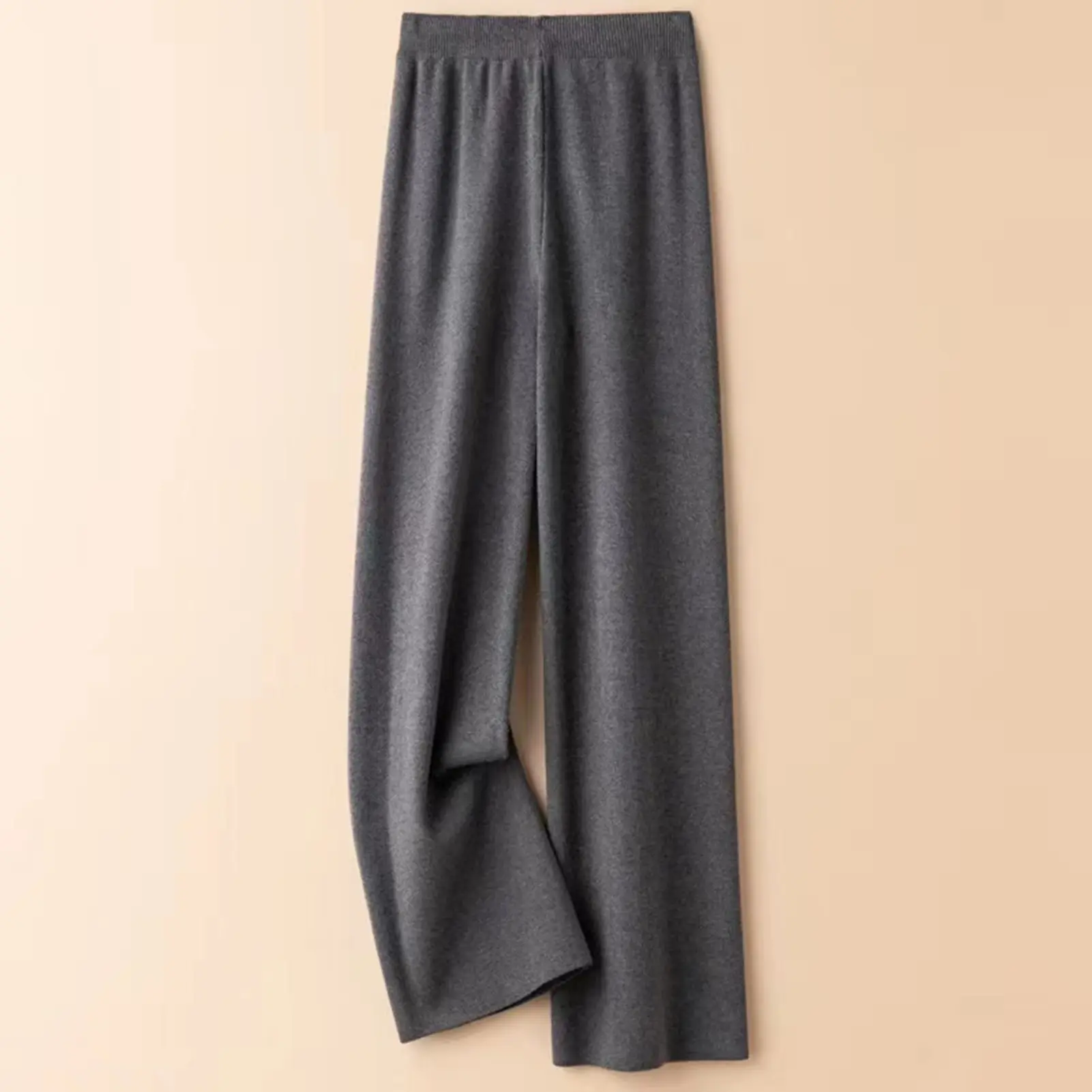 2025 Drape High Waist Wide Leg Pants For Women Autumn Winter Casual Loose Knit Straight Leg Pants Lace-up Women Solid Trousers