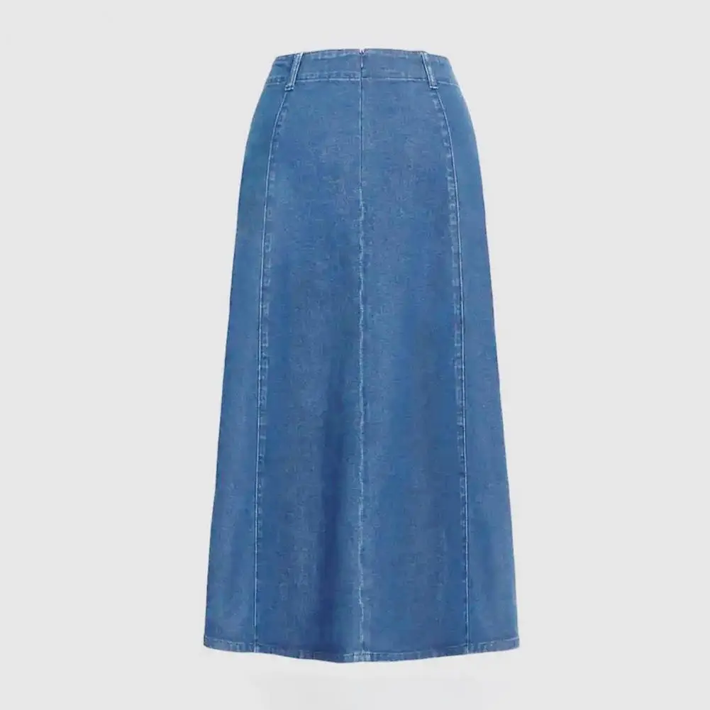Summer Women's Cotton Denim Shorts Pink High-waisted Slit Retro Elegant Fashionable Casual Denim Long Skirt Female ropa mujer