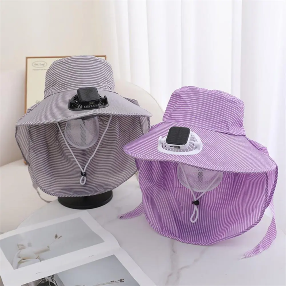 Versatile Baseball Cap Sun Protection Wide Brim Solar Fan Hat for Outdoor Activities Fishing Camping Hiking Built-in Fan Uv