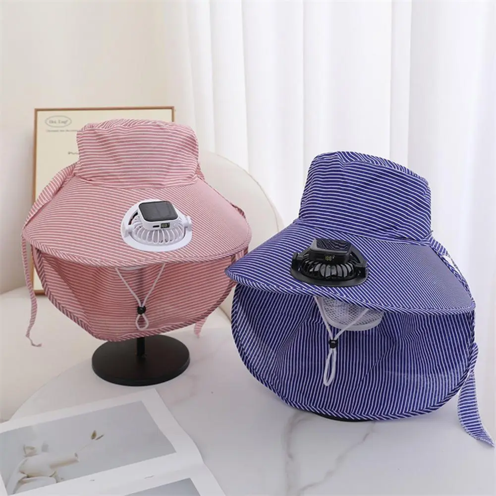 Versatile Baseball Cap Sun Protection Wide Brim Solar Fan Hat for Outdoor Activities Fishing Camping Hiking Built-in Fan Uv