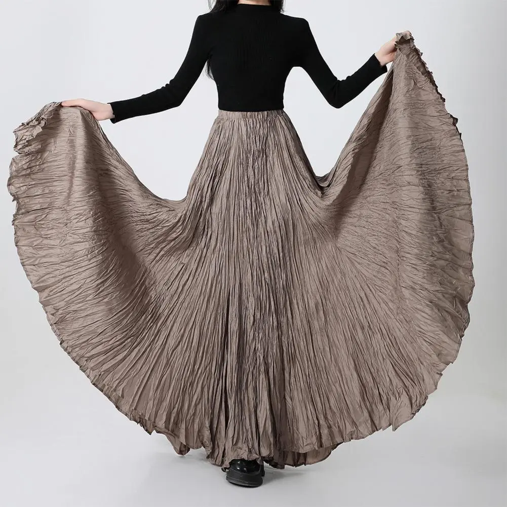 11 Colors Irregular Pleated A-line Skirt For Women High Waist Solid Color Loose Fashion Skirts Casual 2025 Spring New