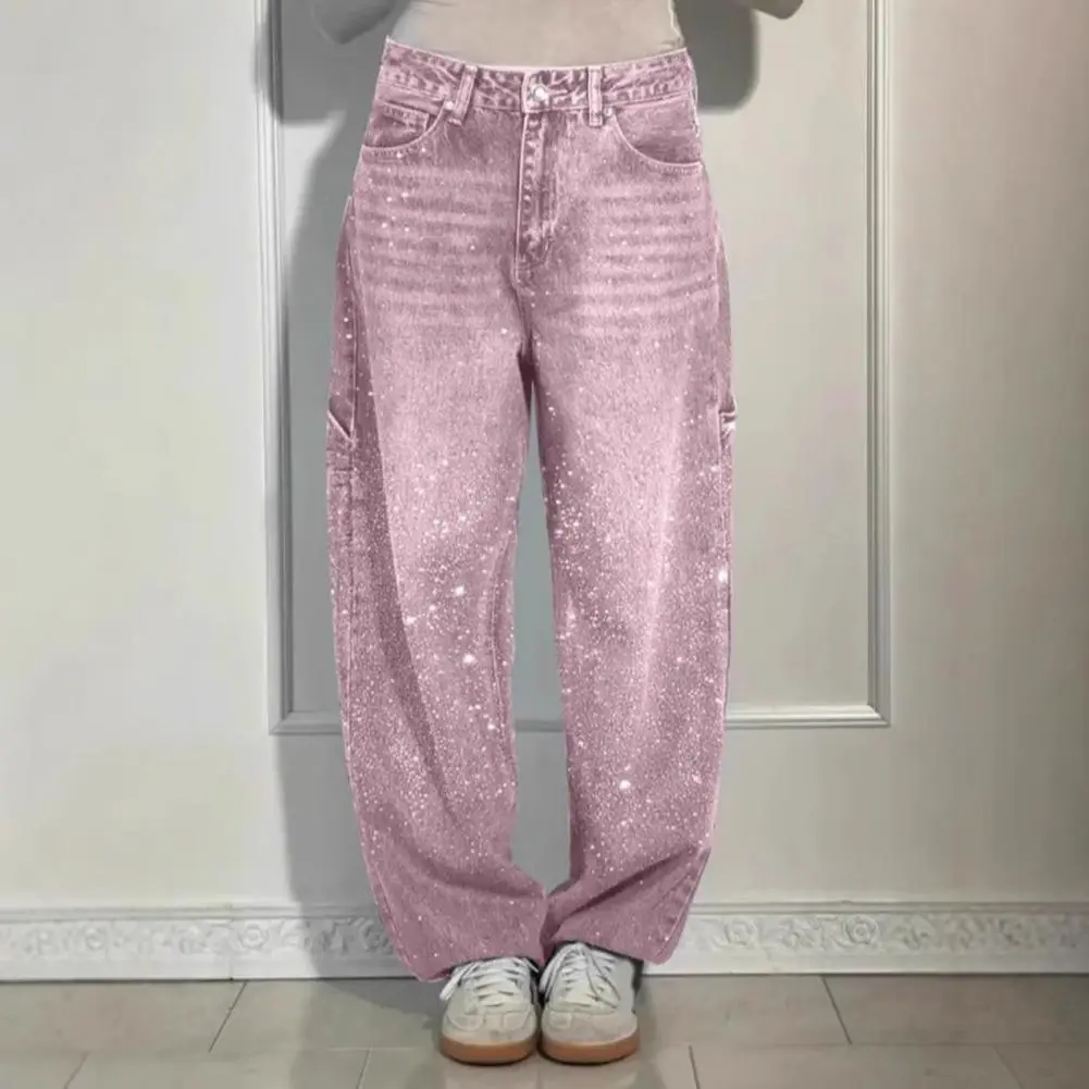 High Waist Jeans for Women Goth Style Baggy Jeans Punk New Jeans Wide Leg Denim Pants Kpop Casual Loose Streetwear