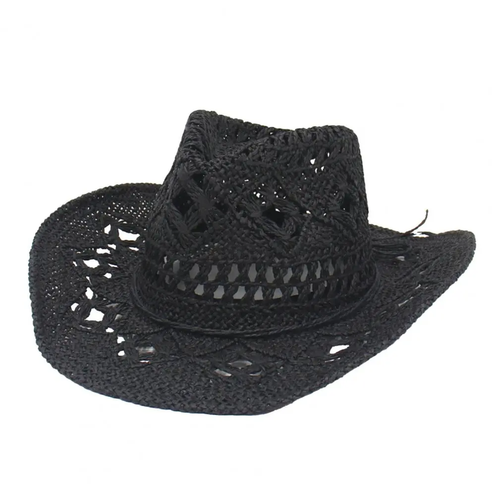 Dry Straw Hat Stylish Upf 50 Protection Straw Hat for Sun Protection Vacation Breathable Weaving Design with Hollow for Beach