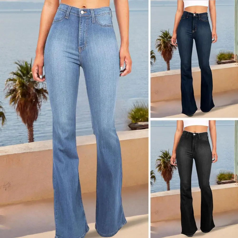 New Fashion Bell Bottom Jeans Women's High Waist Hip Lifting Slimming FLARE PANTS Jeans