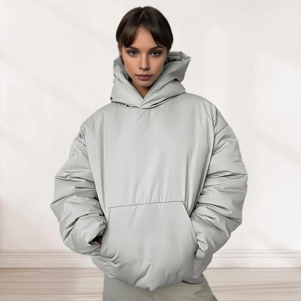 Gray Down Jacket Women Coat Black Hooded Fashion American Streetwear Style Duck Down Feather Female Winter Short Outwear