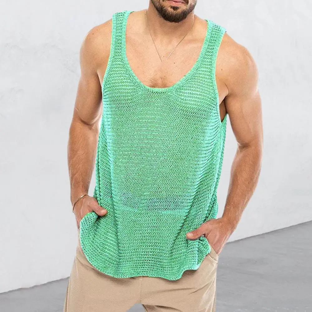 Versatile Men Vest Men's Quick-drying Knitted Vest for Gym Sports Breathable Fitness Tank Top for Muscle Guys Solid for Men
