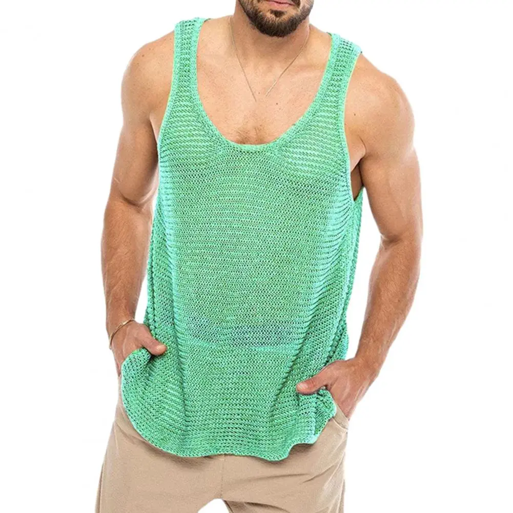 Versatile Men Vest Men's Quick-drying Knitted Vest for Gym Sports Breathable Fitness Tank Top for Muscle Guys Solid for Men
