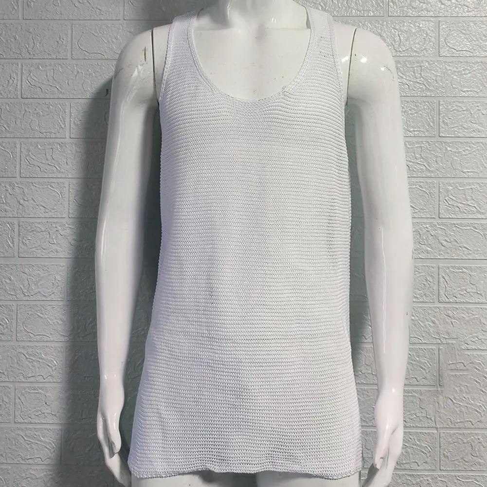 Versatile Men Vest Men's Quick-drying Knitted Vest for Gym Sports Breathable Fitness Tank Top for Muscle Guys Solid for Men