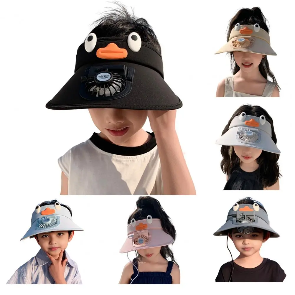 Fashion Outdoor Sun protection hat for children Summer Large Brim USB Charging Fan Sun Visor for Men and Women