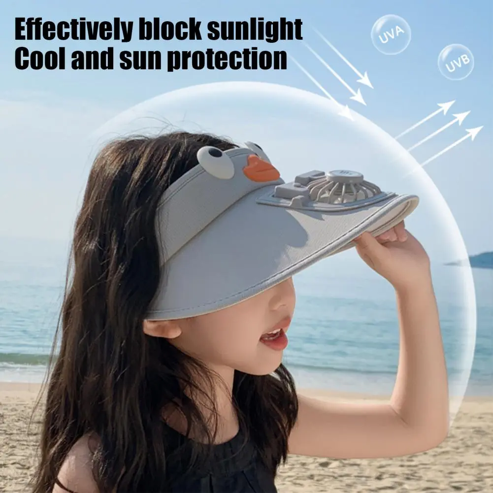 Fashion Outdoor Sun protection hat for children Summer Large Brim USB Charging Fan Sun Visor for Men and Women