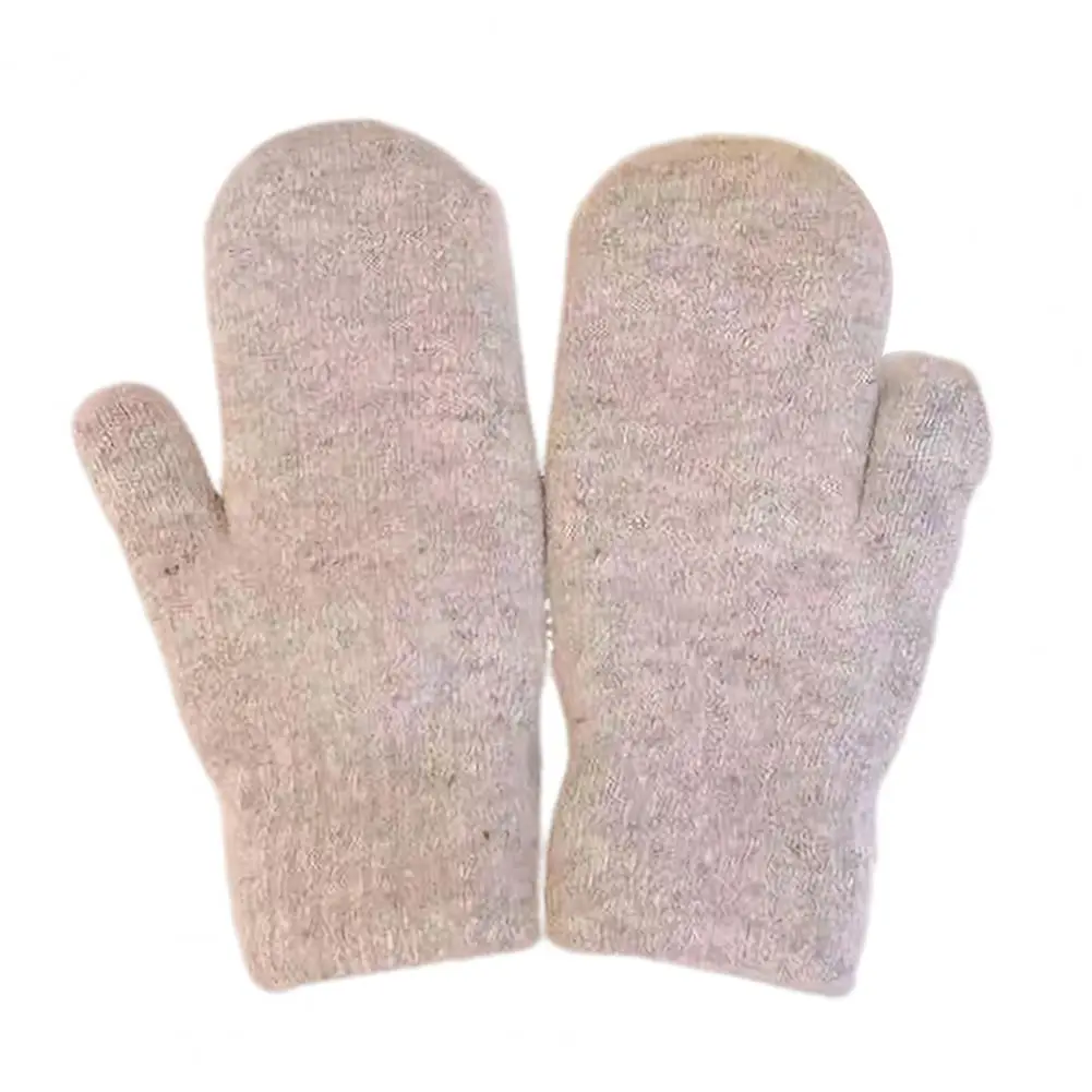 Warm Knitted Gloves Warm Plush Knitted Winter Gloves for Couples Anti-slip Weather Driving Skiing Gloves Unisex Five Finger