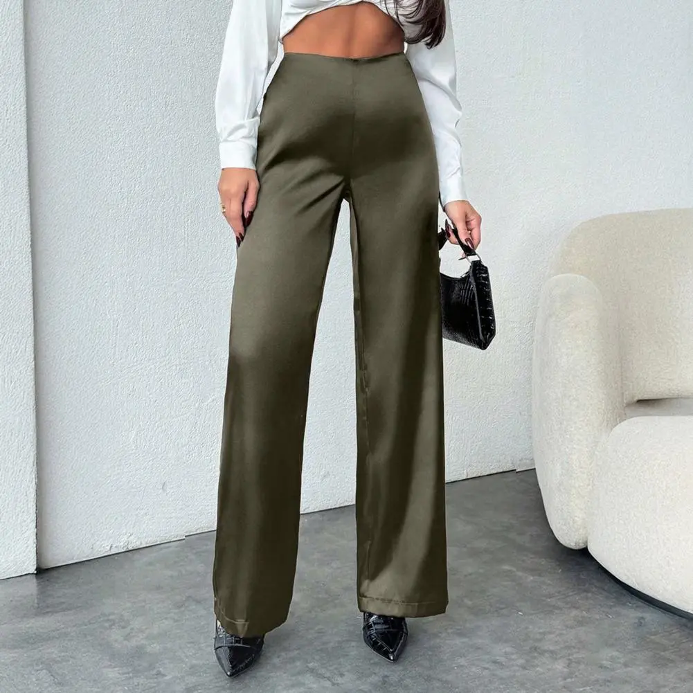 Thin Summer Wide-leg Pants Permeability Women Spring Women Elastic Waist Stright Long Wide Leg Pants Casual Female