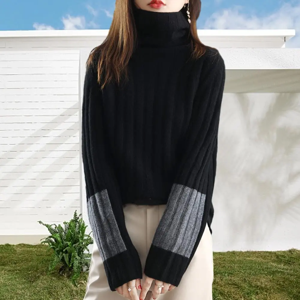 New pure wool sweater in autumn and winter women's Turtleneck knitted long-sleeved solid color warm sweater