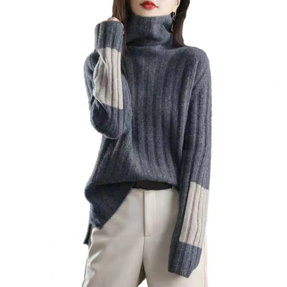 New pure wool sweater in autumn and winter women's Turtleneck knitted long-sleeved solid color warm sweater