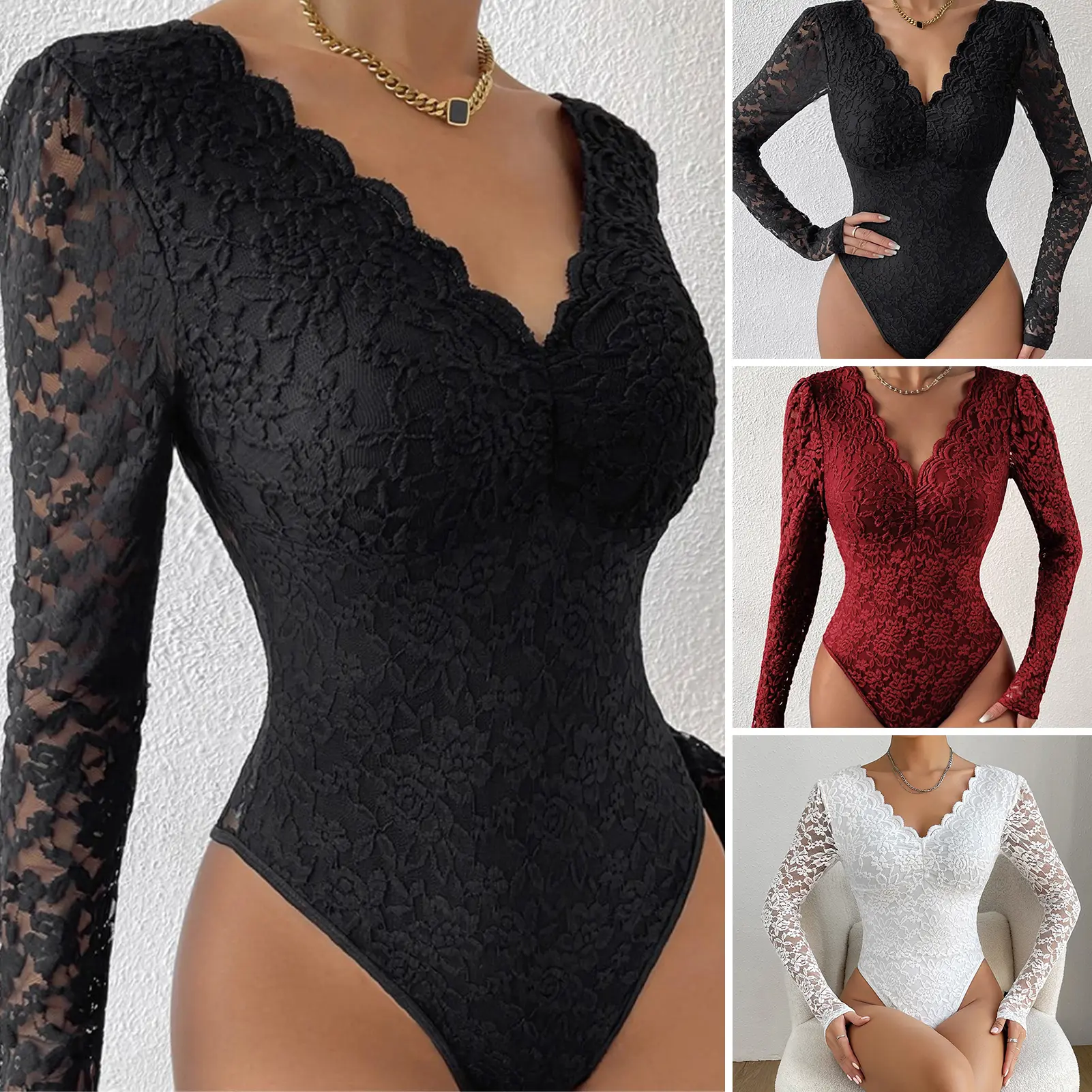 Sexy V Neck Backless Bodysuits Solid White Lace Body Feminino Short Sleeve Streetwear Club Slim Jumpsuit