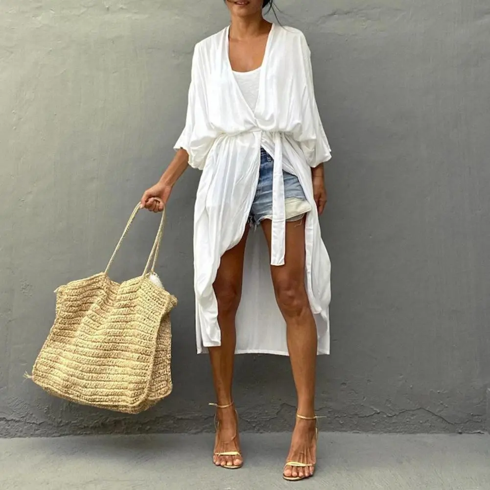 2025 Women Dress Beach Cover-Ups Swimsuit Beachwear Bathing Suit Swim Cardigan For Woman Summer Tunic Saida Praia