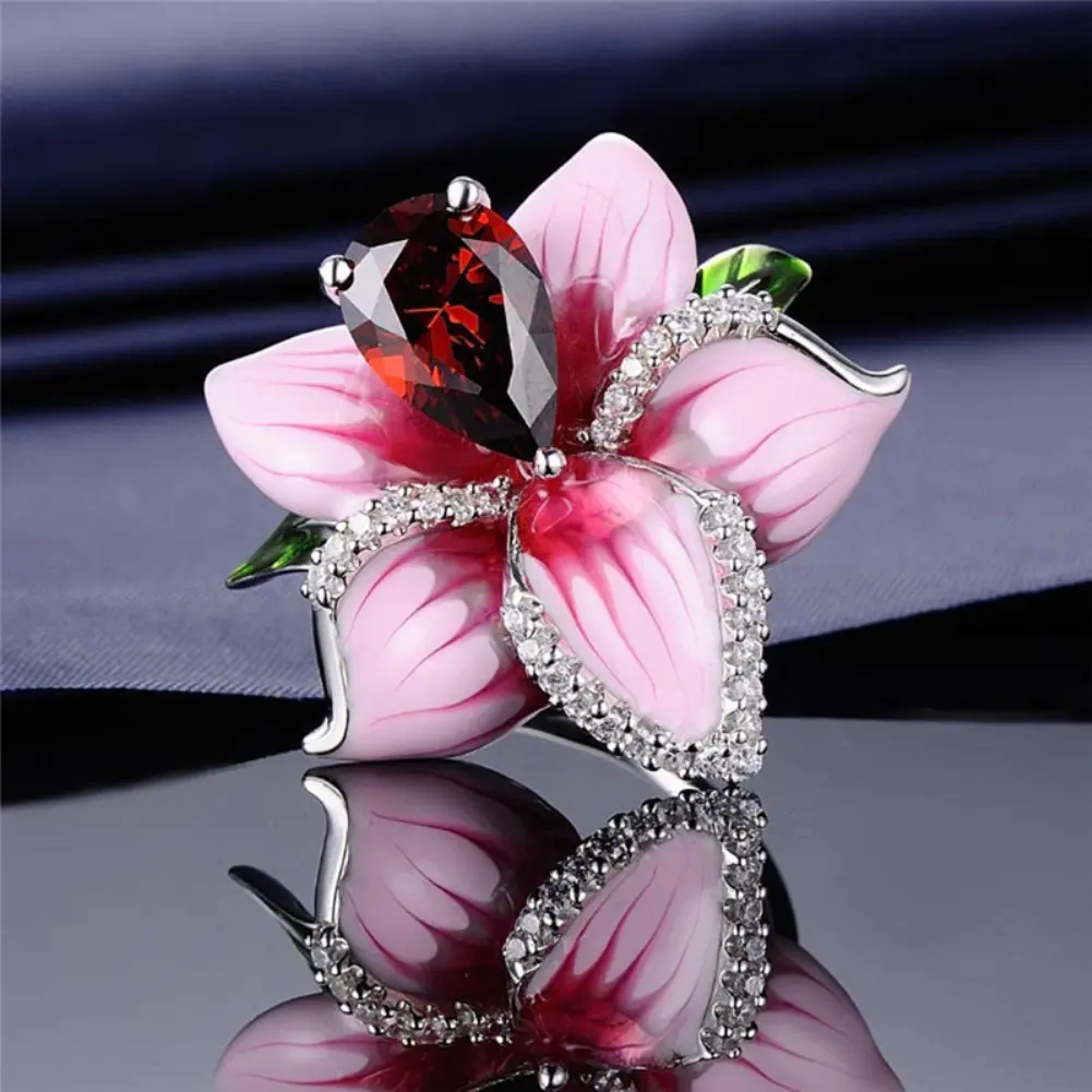 Rhinestone Flower Necklace Earrings Set Luxury Morrocan Jewelry Set Accessories Valentine's Party Beach Jewelry
