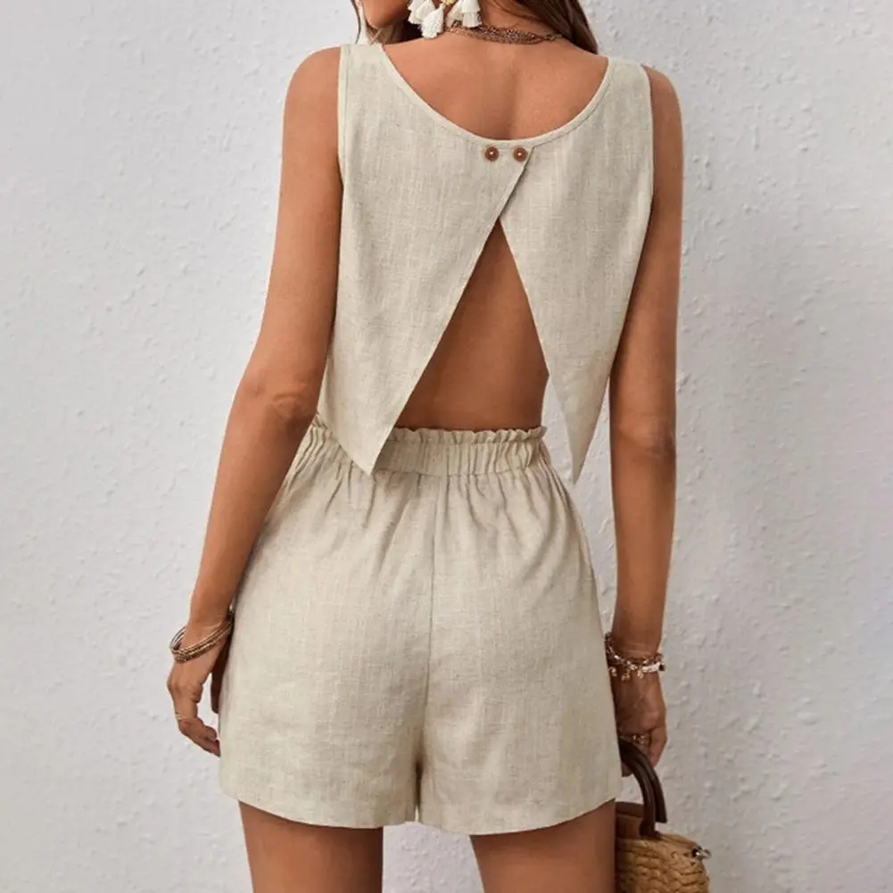 Chic Lien V-neck Shirt Loose Pant Lady's Set Fashion Casual Shirts Wide Leg Shorts Pants Sets Women Spring Daily Outfits