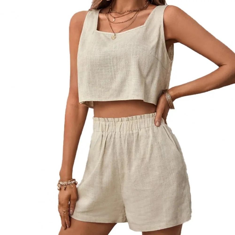 Chic Lien V-neck Shirt Loose Pant Lady's Set Fashion Casual Shirts Wide Leg Shorts Pants Sets Women Spring Daily Outfits