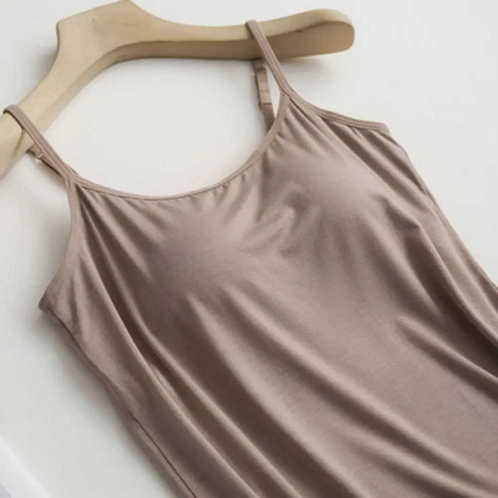 Women Top with Integrated Bra Support Women's Camisole Tank Tops with Built-in Shelf Bra for Yoga Workout for Casual for Women