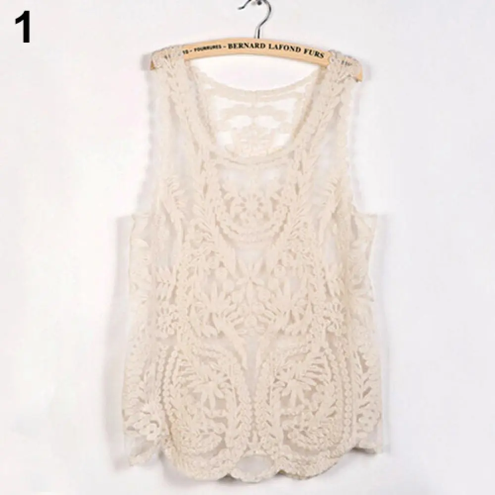 Sweet Camis Lace Tank Top Embroidery Hollow-out Floral Crochet Vest Women's Summer 2025 Top Strap Vest Netting