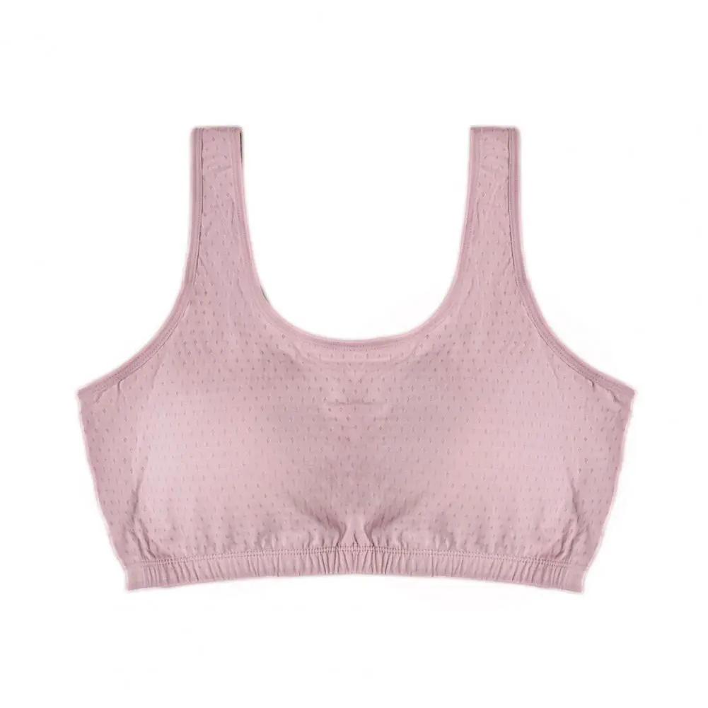 2pcs Women's Comfortable Bra Fashion Solid Color Skin Friendly Breathable Girl Training Bra Youth Underwear Soft Fixed Chest Mat