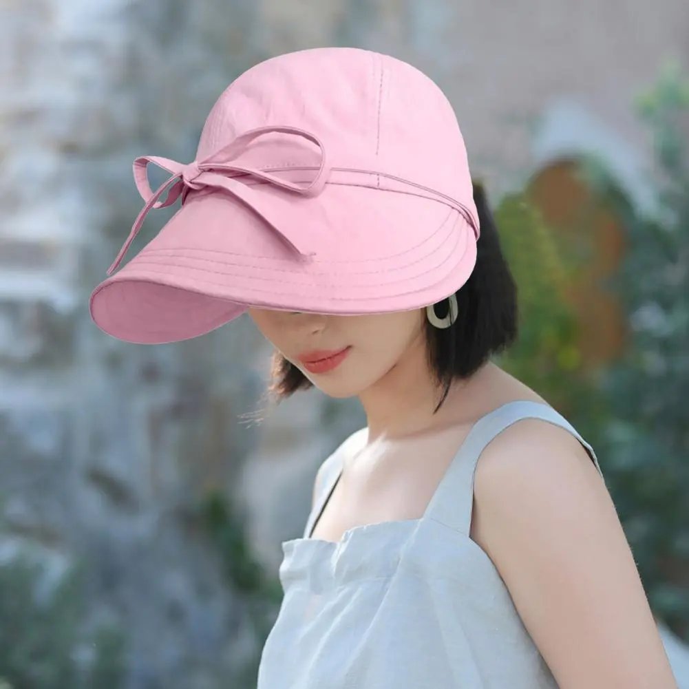 Foldable Uv-proof Sun Hat Packable Women's Sun Hat with Wide Brim Upf 50 Uv Protection Ponytail Hole Visor Cap for Outdoor