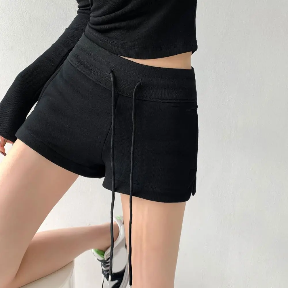 Streetwear Basic Solid Shorts Zomer Lace up Laagbouw Skinny Hot Sexy Shorts Vrouwen Casual Kleding Esthetische Vintage mujer