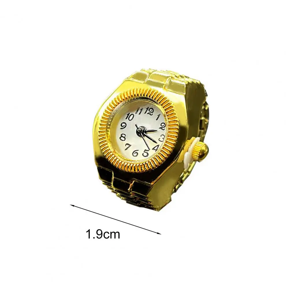 Jewelry Punk Gold Color Couples Mini Watches Finger Rings for Women Men Square Round Dial Quartz Ring Watch Ring Gift