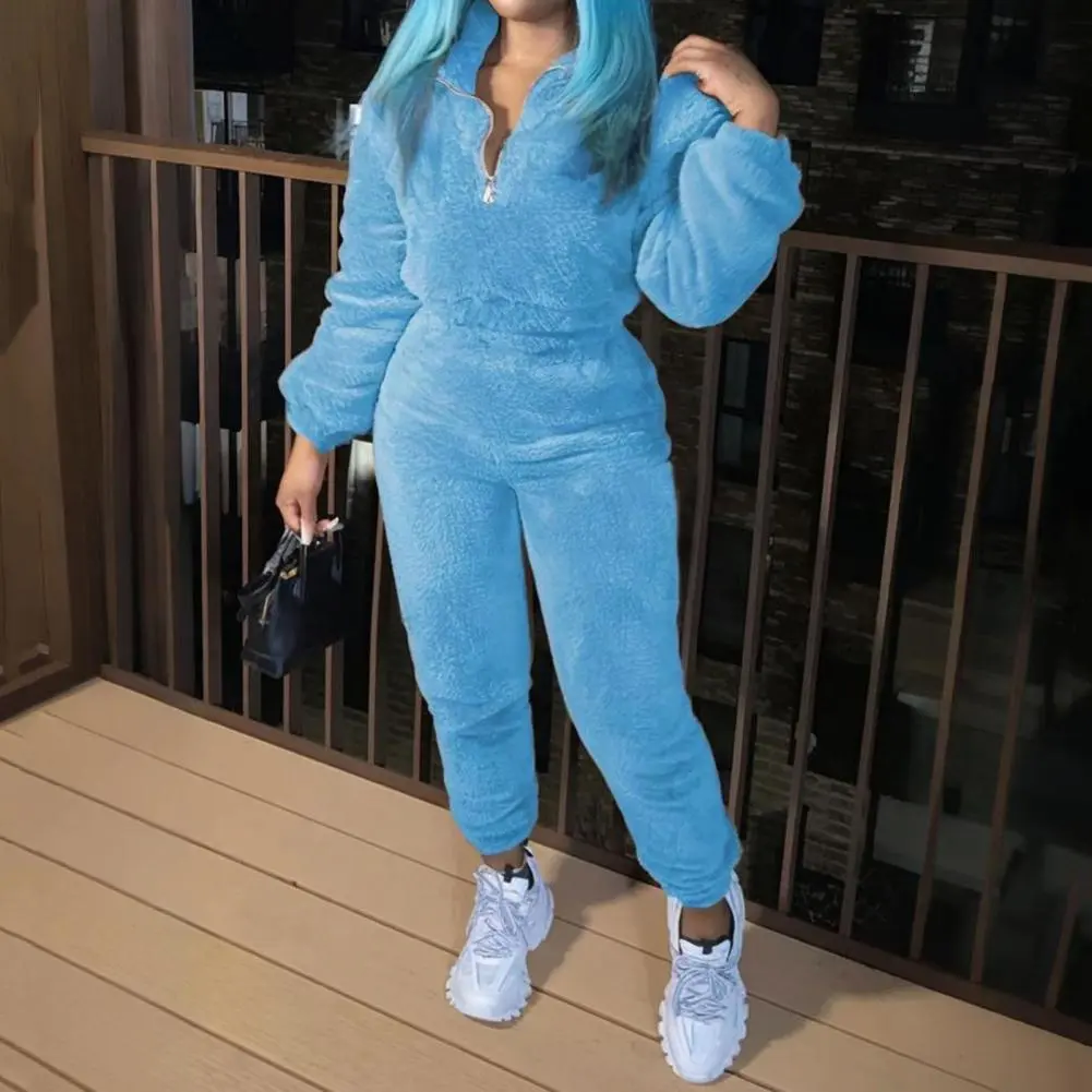 Winter Top Pants Suit Outfit Pajama Women Chic O-Neck Pullover Loose Elastic Waist Pants Set Homewear Autumn Sleepwear Two-piece