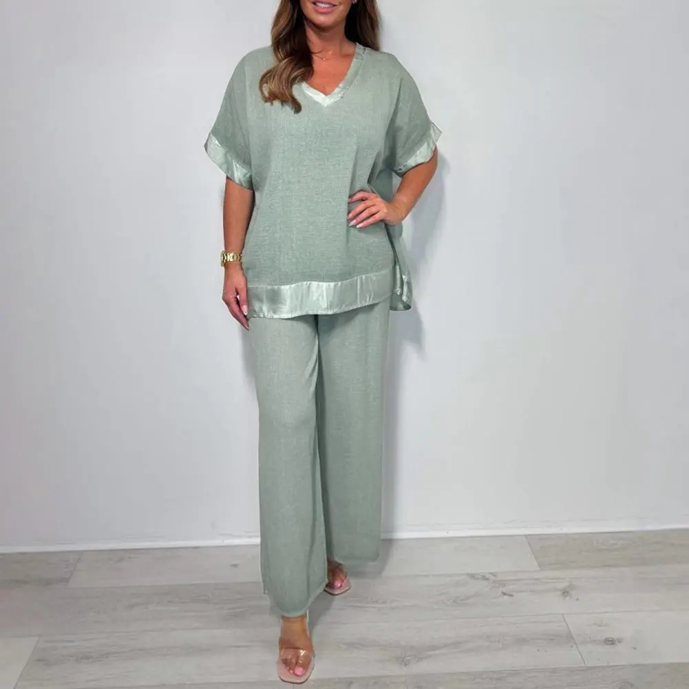 Women's Casual Two Piece Outfit 2025 Women's Fashion Casual Solid Color Plus Size Irregular Linen And Cotton Suit For Women