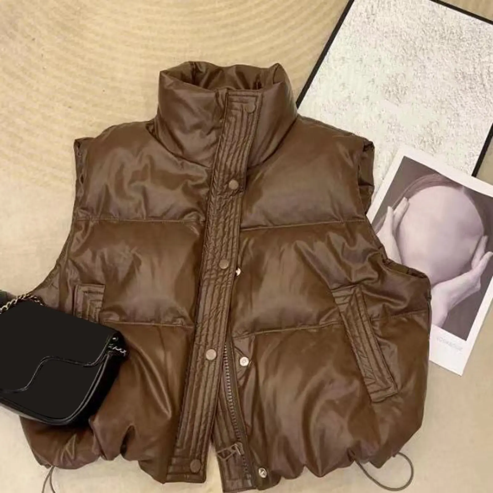 Newest Autumn Winter Women Fashion Waistcoat Sleeveless Waistcoat Pockets Buttons Down Vest Warm Coat Plus Size 2XL For Female