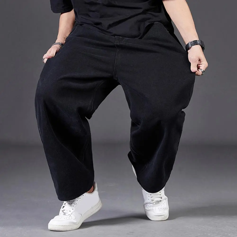2025 Summer Autumn Thick-legged Big Trousers Wide Trousers Jeans Men's Straight Loose Big-legged Wide-leg Large Size Denim Jeans