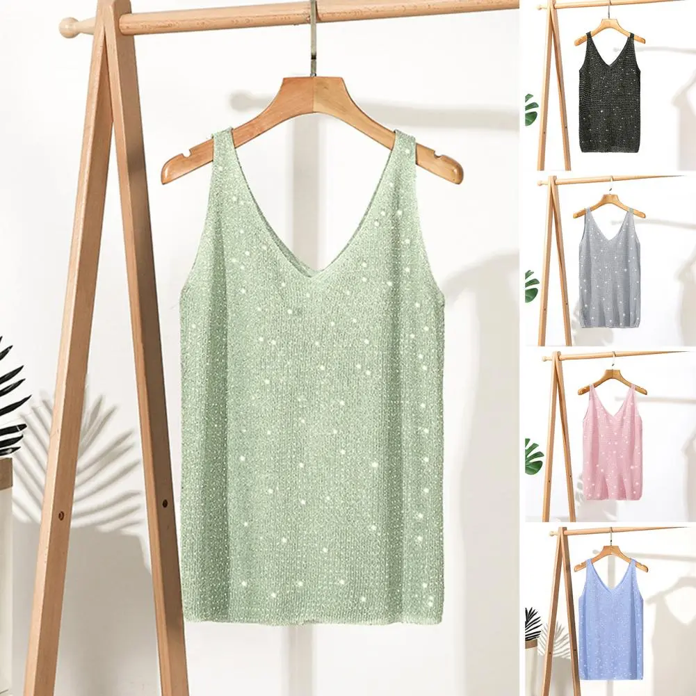 Women Crystal Rhinestones Shiny Sexy Tank Tops High Quality Party Club Sexy See Through Mesh Hollow Out Diamond shirt