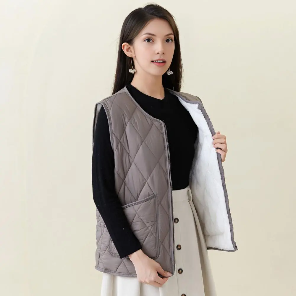 Winter Autumn Women Sleeveless Puffer Vest Women's Ultra Light Down Vest Women Waistcoat Portable Warm Sleeveless Winter Liner