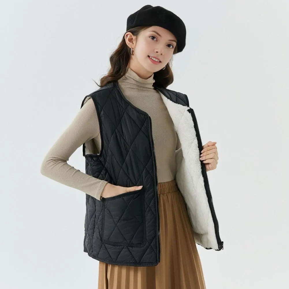 Winter Autumn Women Sleeveless Puffer Vest Women's Ultra Light Down Vest Women Waistcoat Portable Warm Sleeveless Winter Liner