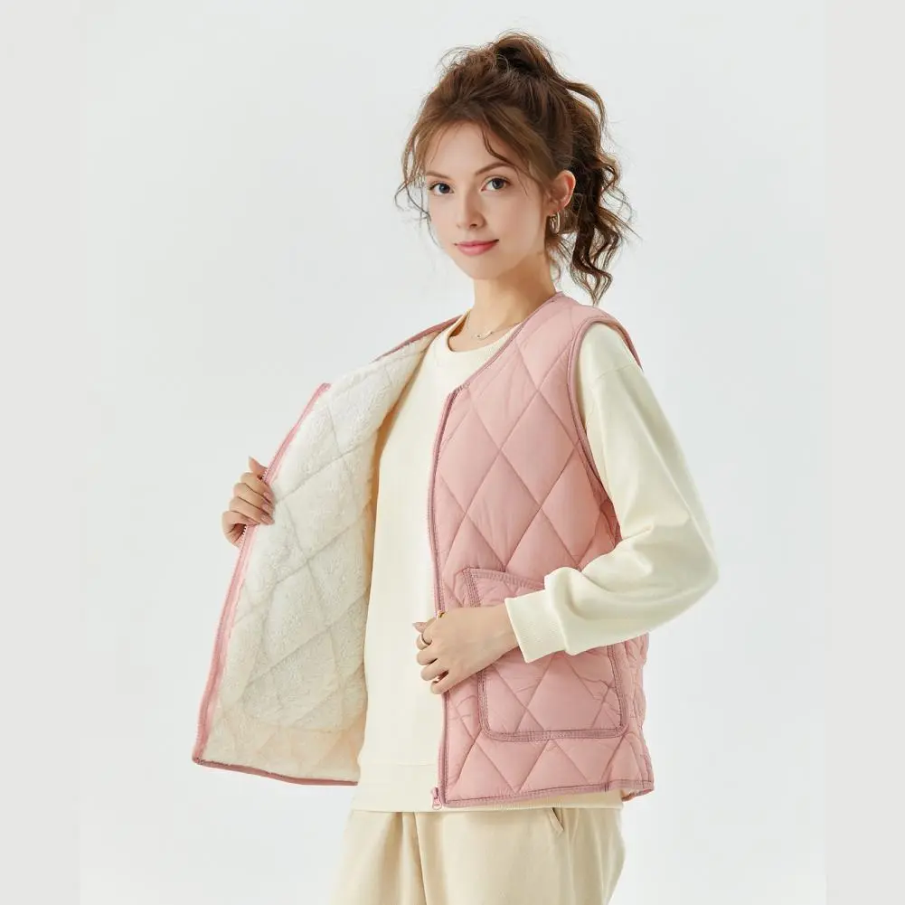 Winter Autumn Women Sleeveless Puffer Vest Women's Ultra Light Down Vest Women Waistcoat Portable Warm Sleeveless Winter Liner