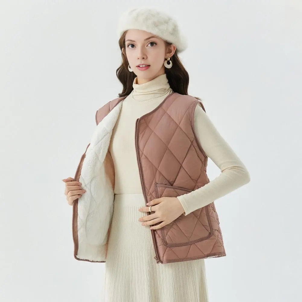 Winter Autumn Women Sleeveless Puffer Vest Women's Ultra Light Down Vest Women Waistcoat Portable Warm Sleeveless Winter Liner