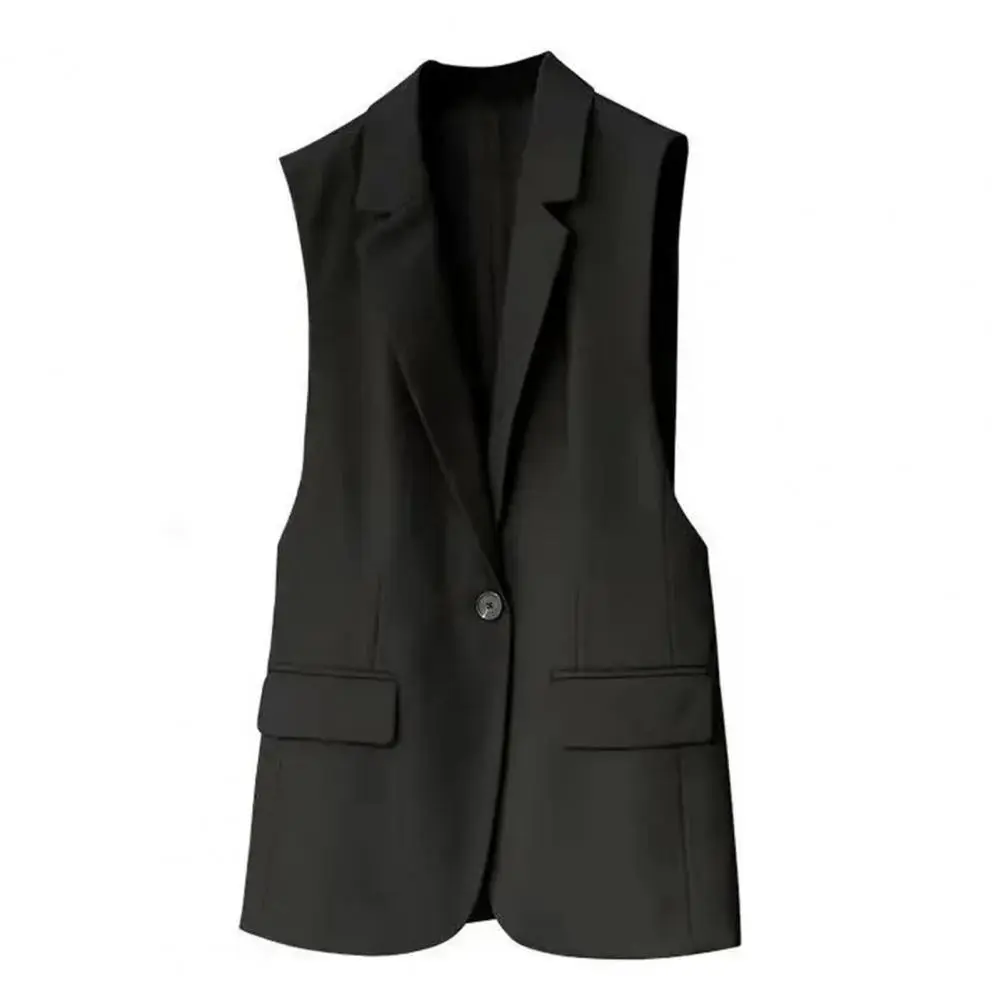 Stylish Office Ladies Anti pilling Autumn Office Lady Slim Suit Jacket Sleeveless Minimalist Vest for Dating