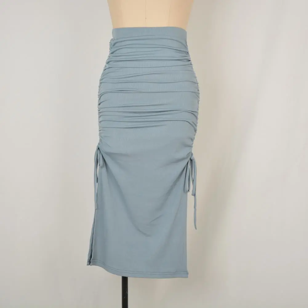 Lace-up Pleated Drawstring Skirt Sexy Hip Irregular Skirt New Slim Fashion High Waist Club Skirt
