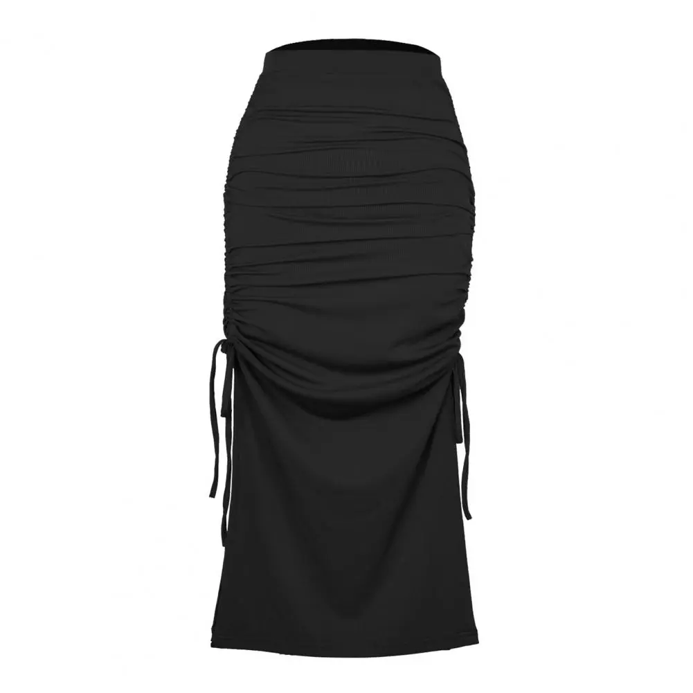 Lace-up Pleated Drawstring Skirt Sexy Hip Irregular Skirt New Slim Fashion High Waist Club Skirt