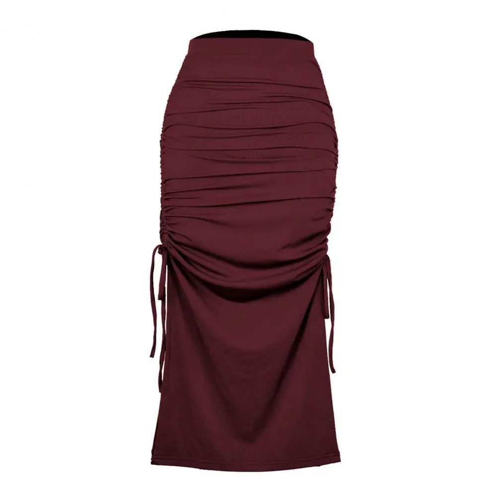 Lace-up Pleated Drawstring Skirt Sexy Hip Irregular Skirt New Slim Fashion High Waist Club Skirt