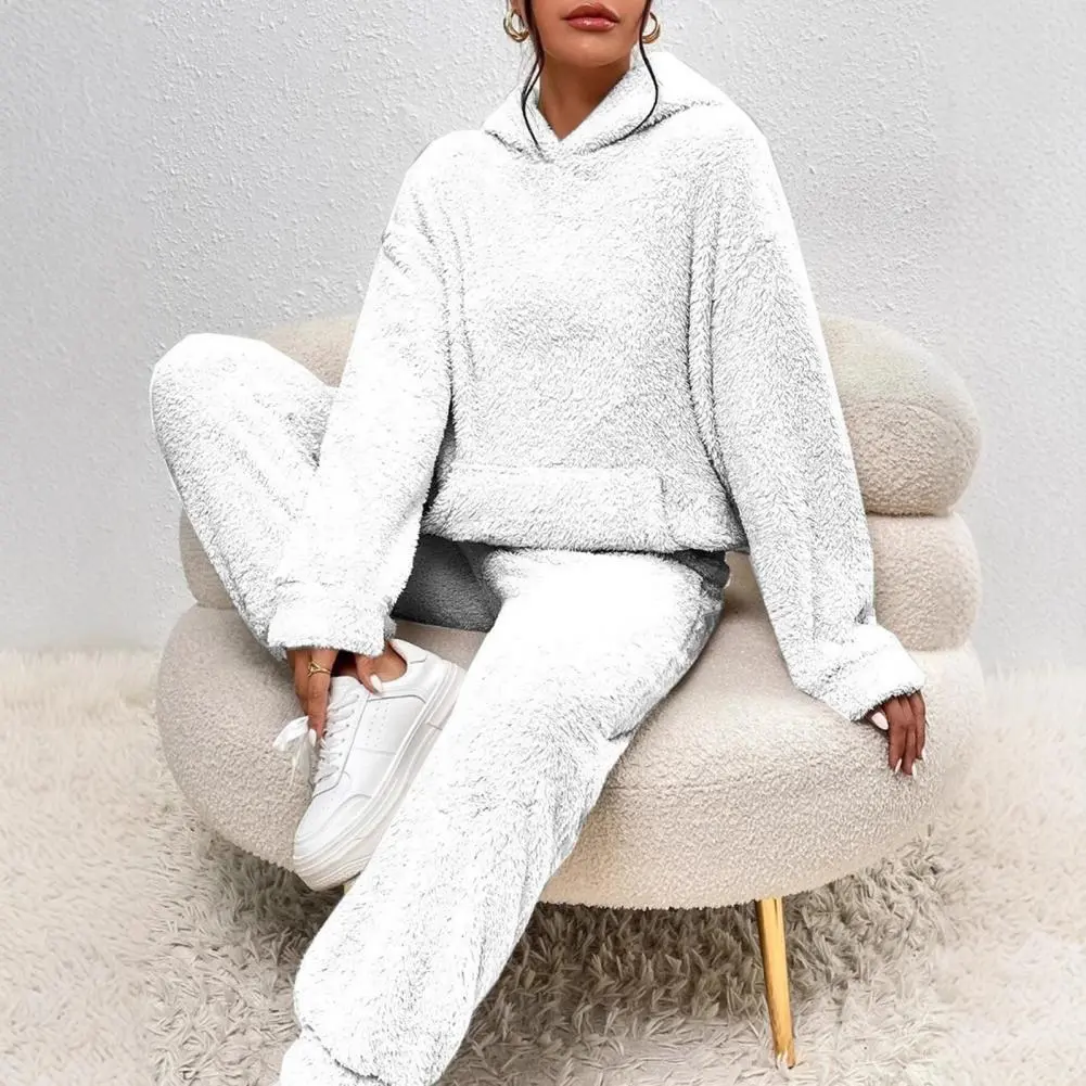 Flannel Pajamas Women Warm Plus Thicken Velvet Solid Casual Home Pants in Autumn Winter Fashion Pajamas