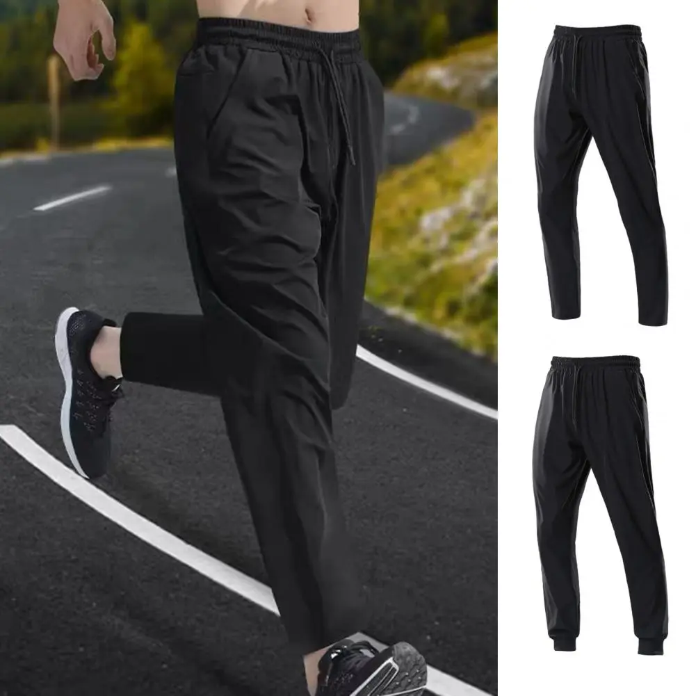 Men Casual Trousers Men's Quick Dry Running Pants with Pockets for Gym Fitness Jogging Breathable Sportswear for Training