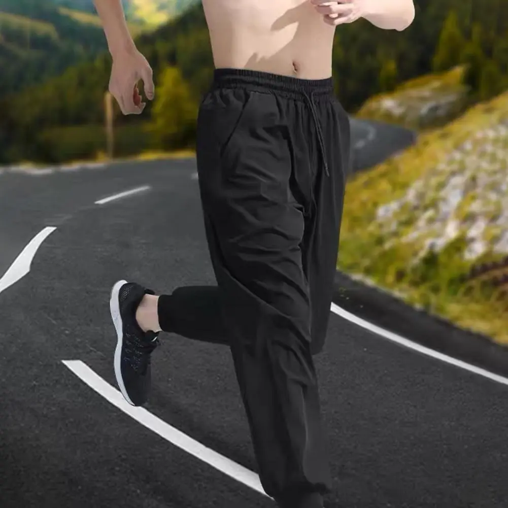 Men Casual Trousers Men's Quick Dry Running Pants with Pockets for Gym Fitness Jogging Breathable Sportswear for Training