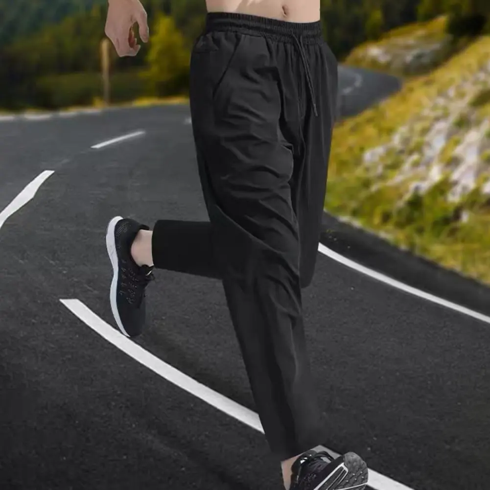 Men Casual Trousers Men's Quick Dry Running Pants with Pockets for Gym Fitness Jogging Breathable Sportswear for Training
