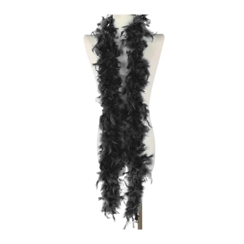 Red Feather Scarf Sparkling Sequin Feather Scarf for Adult Parties Stage Performances 2 Meters Long Fluffy Celebration Accessory