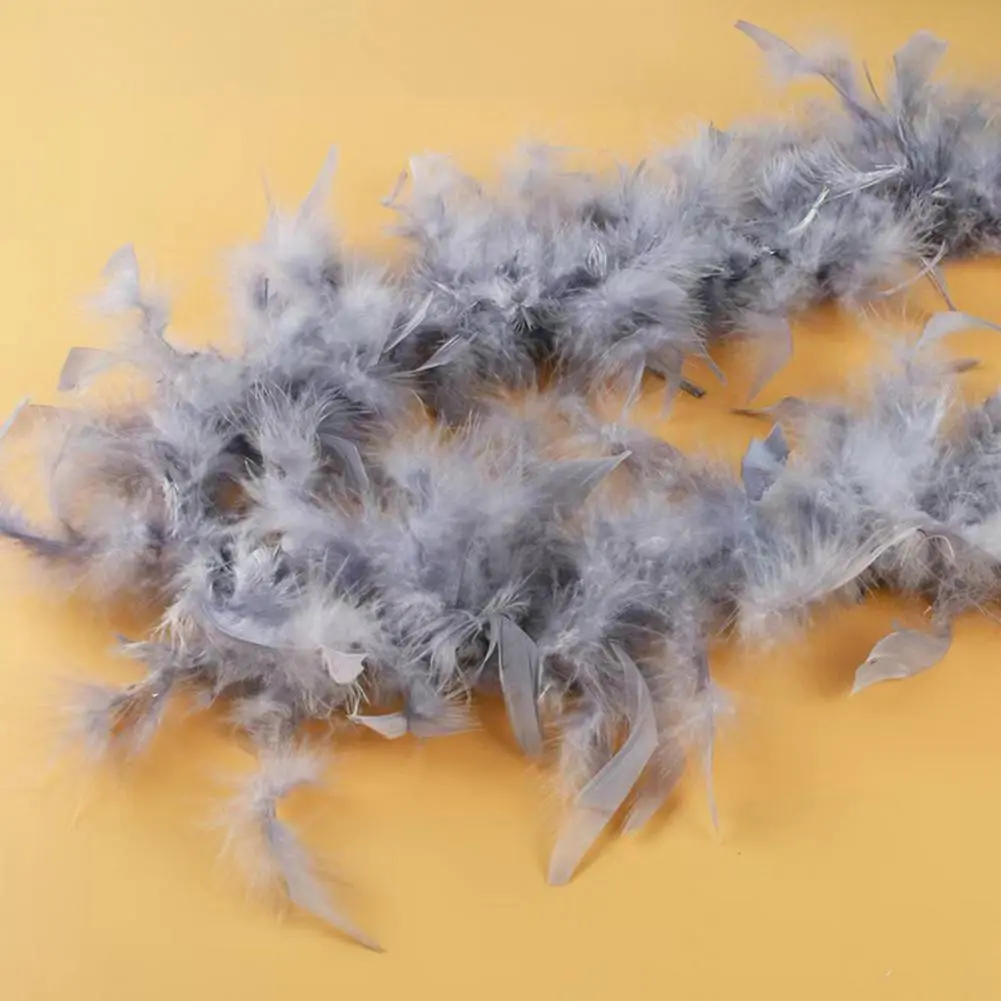 Red Feather Scarf Sparkling Sequin Feather Scarf for Adult Parties Stage Performances 2 Meters Long Fluffy Celebration Accessory