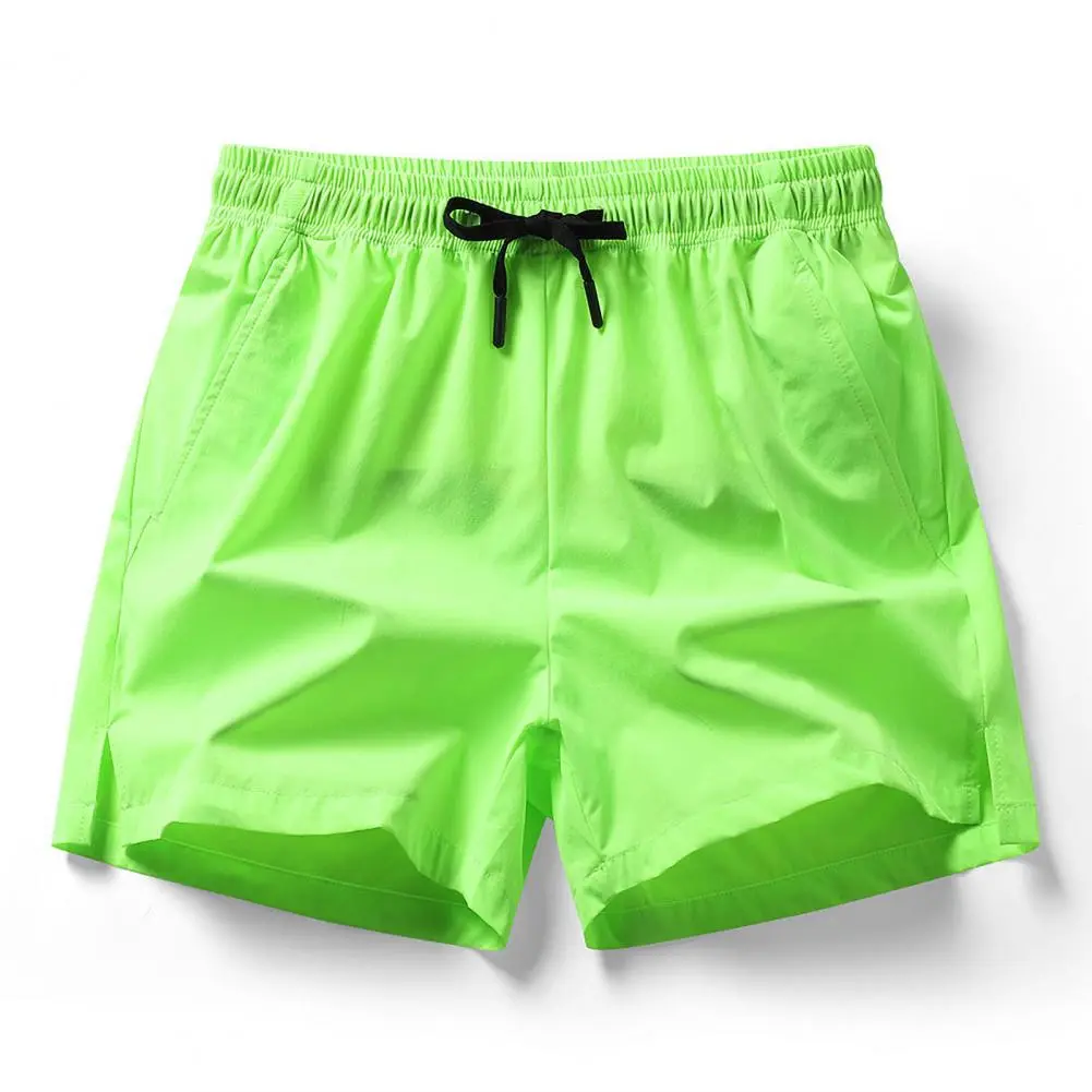 Sporty Casual Men Shorts Men's Quick Drying Elastic Waist Sports Shorts with Zipper Pockets Wide Leg Running Short for Summer