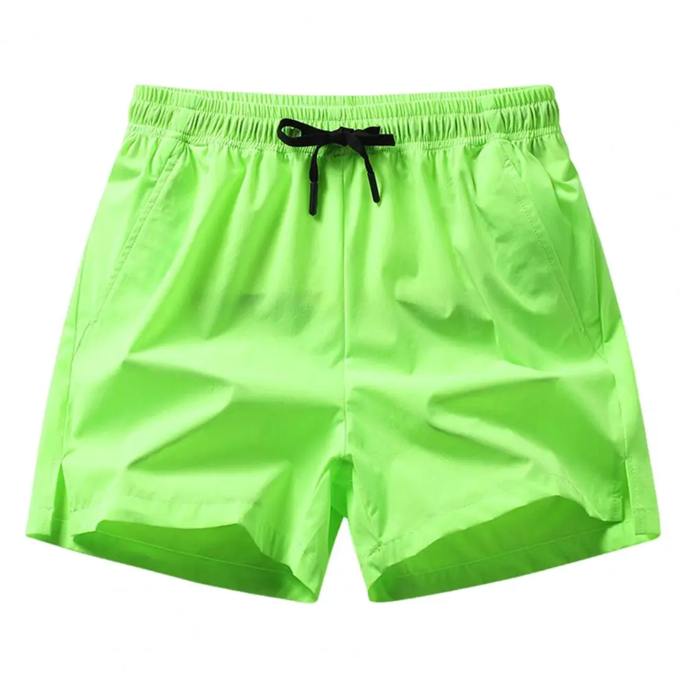 Sporty Casual Men Shorts Men's Quick Drying Elastic Waist Sports Shorts with Zipper Pockets Wide Leg Running Short for Summer
